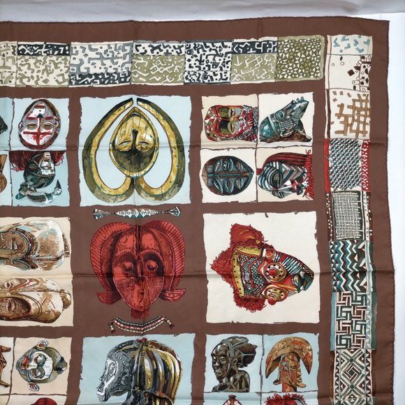 Hermes scarf Carre 90 Browns Silk100% - Picture 6 of 11